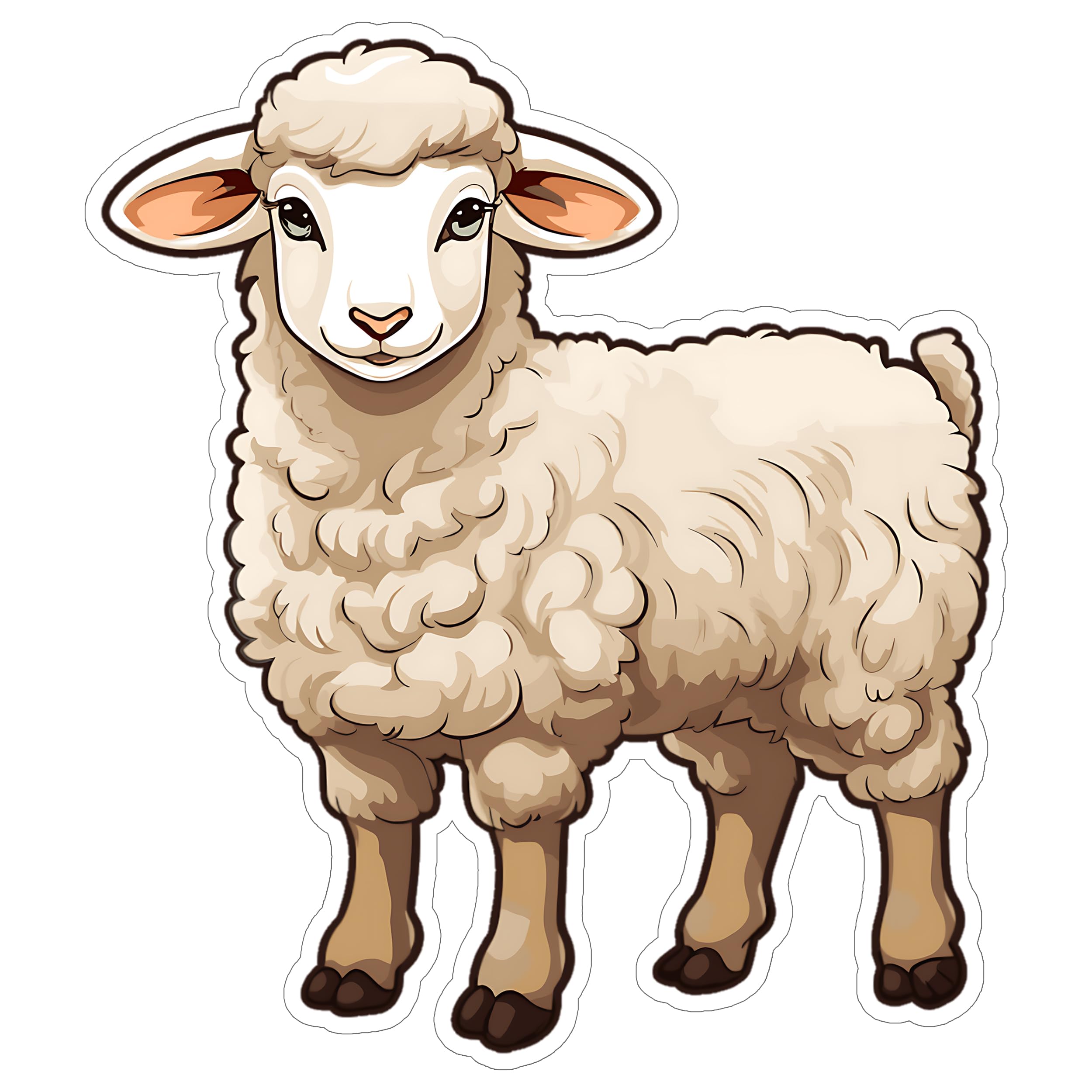 【sheep♪】 Amazon.com: Sheep Sticker 4 Inch Fluffy Sheep Farm Animal Pastoral