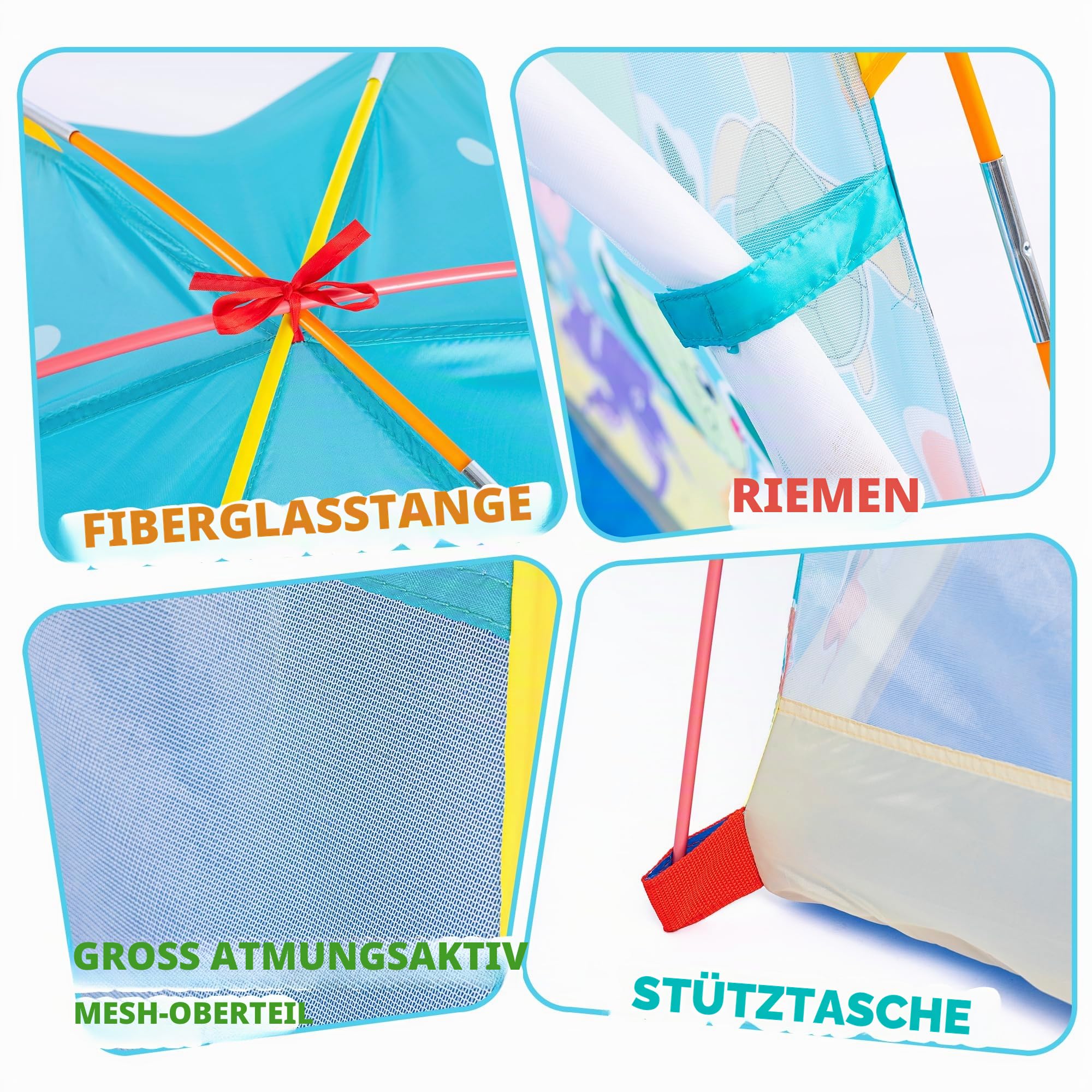 NARMAY® Spielzelt, Ozean-Kuppelzelt für Kinder, Spaß drinnen/draußen – 182 x 152 x 121 cm