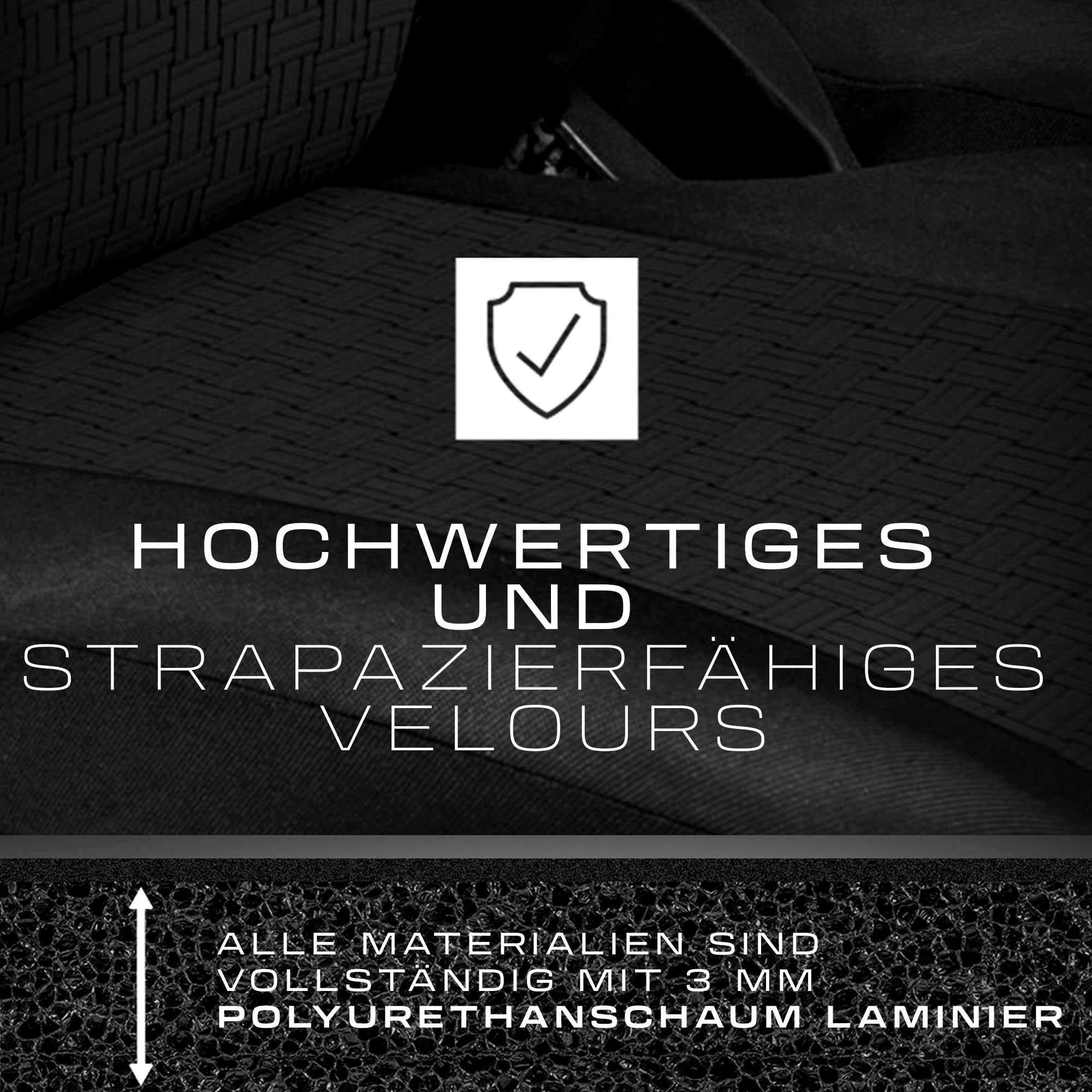 MOTOS Fundas universales para Asientos de Coche para Seat Arona Funda Asiento Coche Delantero con Sistema de Airbag Activo, Ajuste, Material de Tres Capas, Aspecto Elegante, Aplicación Versá