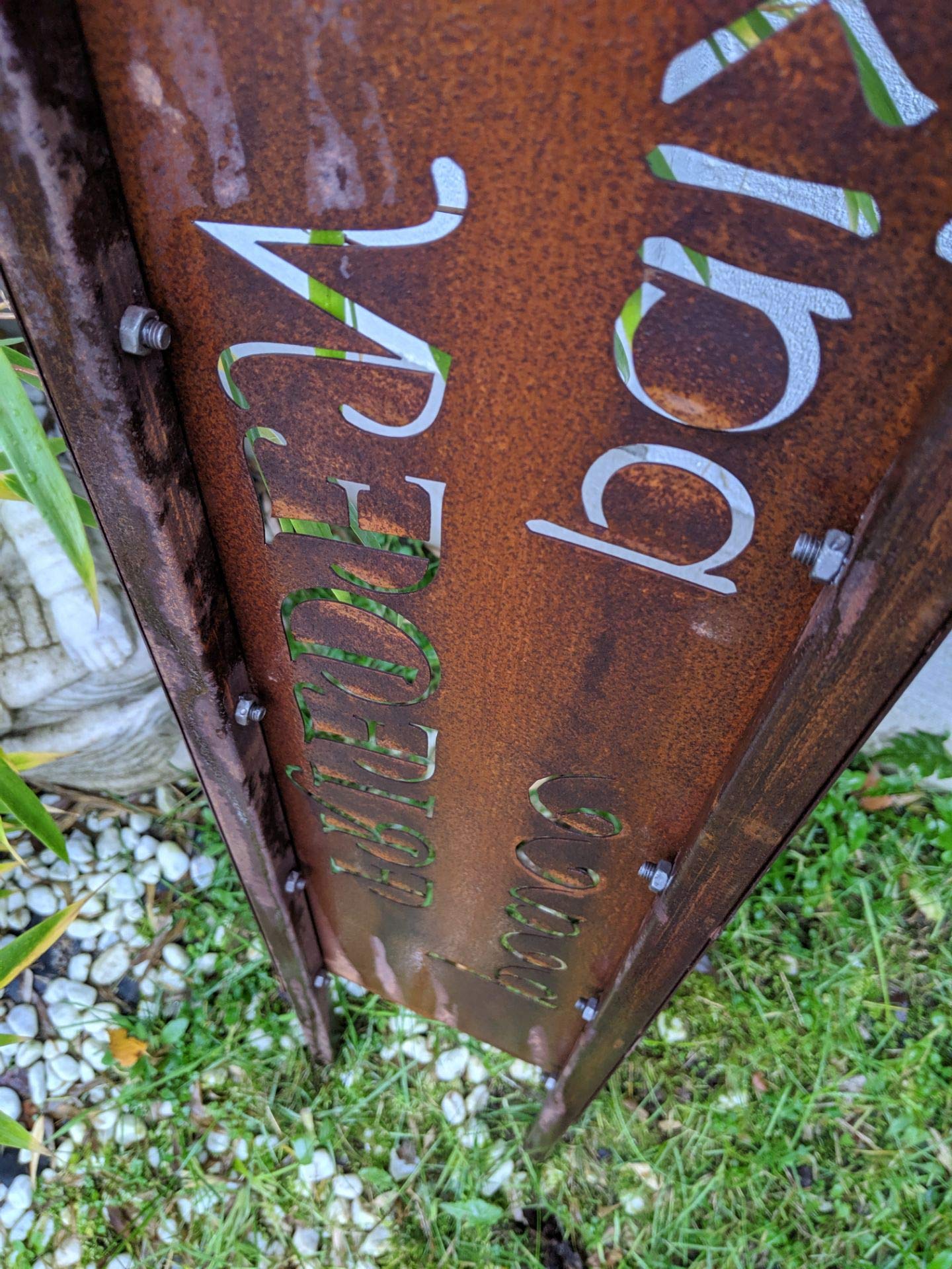 Zen Man Edelrost GartenTafel Peace Garten Metall Tafel Rost Schild Text GartenDeko Figure Rost Frieden Gartenstecker Handarbeit 20 * 2.1 * 130cm 032011