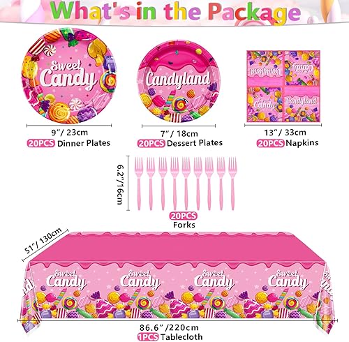 Vista 107 de Suministros para fiestas de perros, sirven 20 – 81 piezas, platos, servilletas, manteles, tenedores, juego para perros, decoración de fiesta