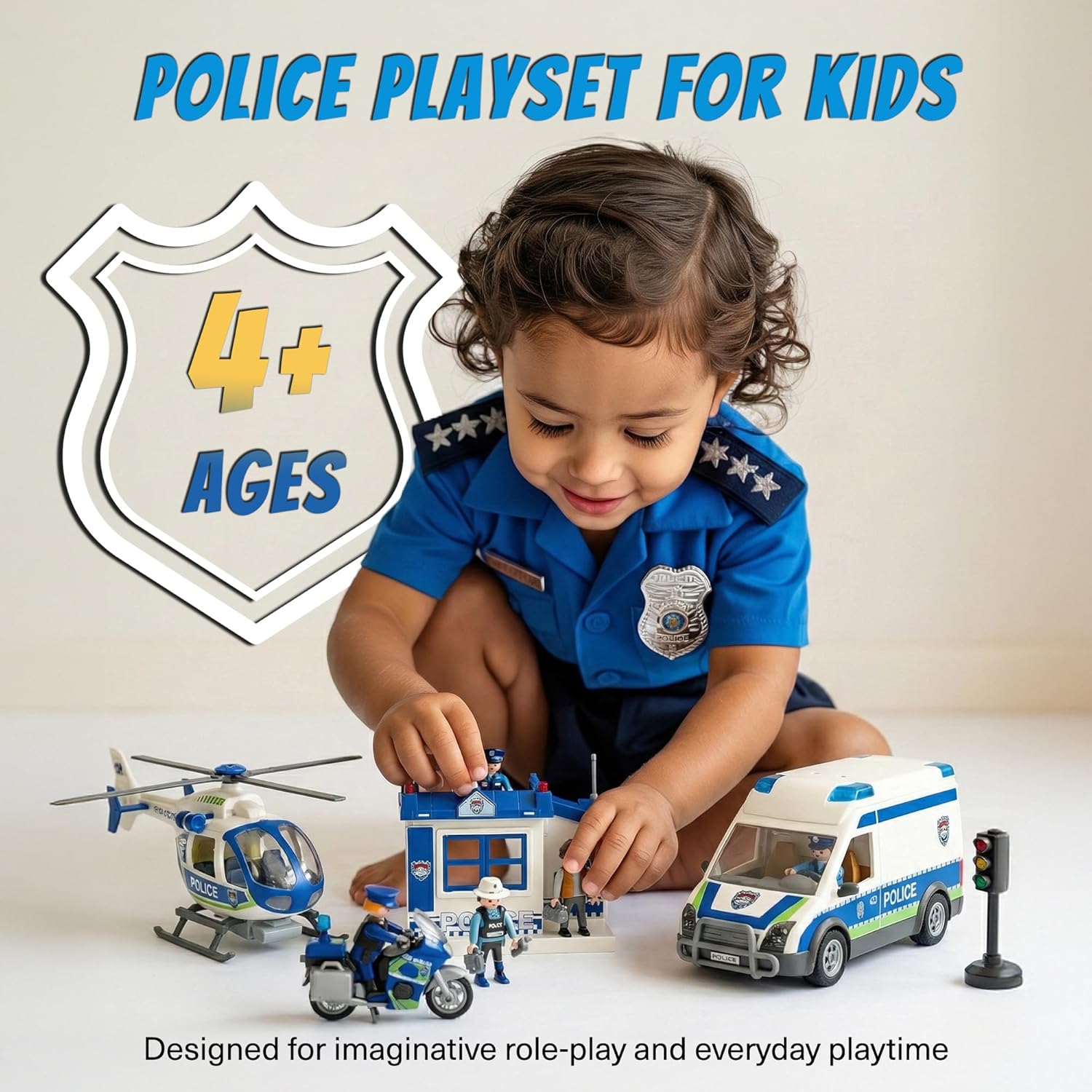 Toy Police Set – Police Car Play Set for Toddler Boys, Kids Toys for Imaginative Play, Safe Police Toys & Gifts