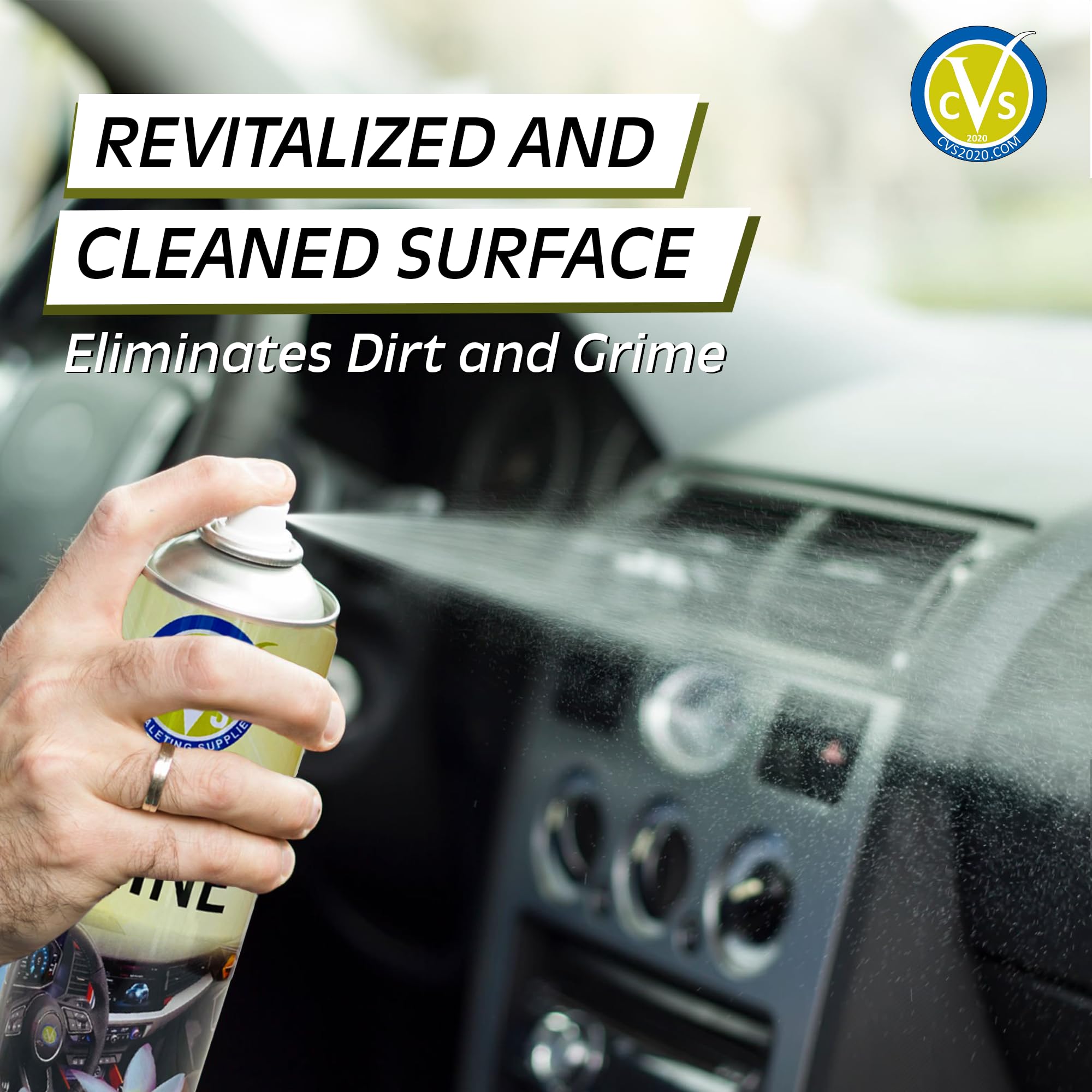 CVS - Spray de silicona para salpicadero de coche: limpia, brilla y protege el interior del coche, restaura el brillo, limpiador interior del coche, elimina la suciedad, el polvo y los residuos, aroma