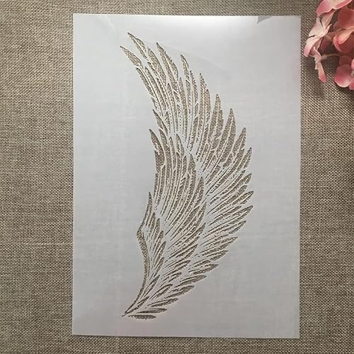Miniatura 2 de TIAMECH Plantilla de ala de águila A4 para pintar sobre madera, reutilizable, diseño de alas de ángel, para hacer capas, para hacer manualidades,