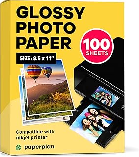 Glossy Photo Paper For Printer 8.5 x 11” x 100 Sheets - Picture Paper for Printer - Works with Inkjet Printer - Profession...