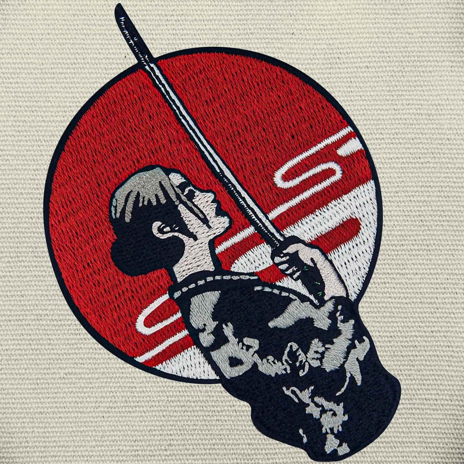 Parche bordado Bushido para planchar y coser con emblema