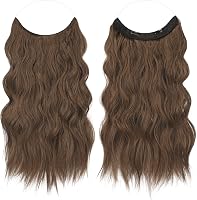 FESHFEN hosszú hullámos hajhosszabbítás, 50 cm, barna-világosbarna keverék 2