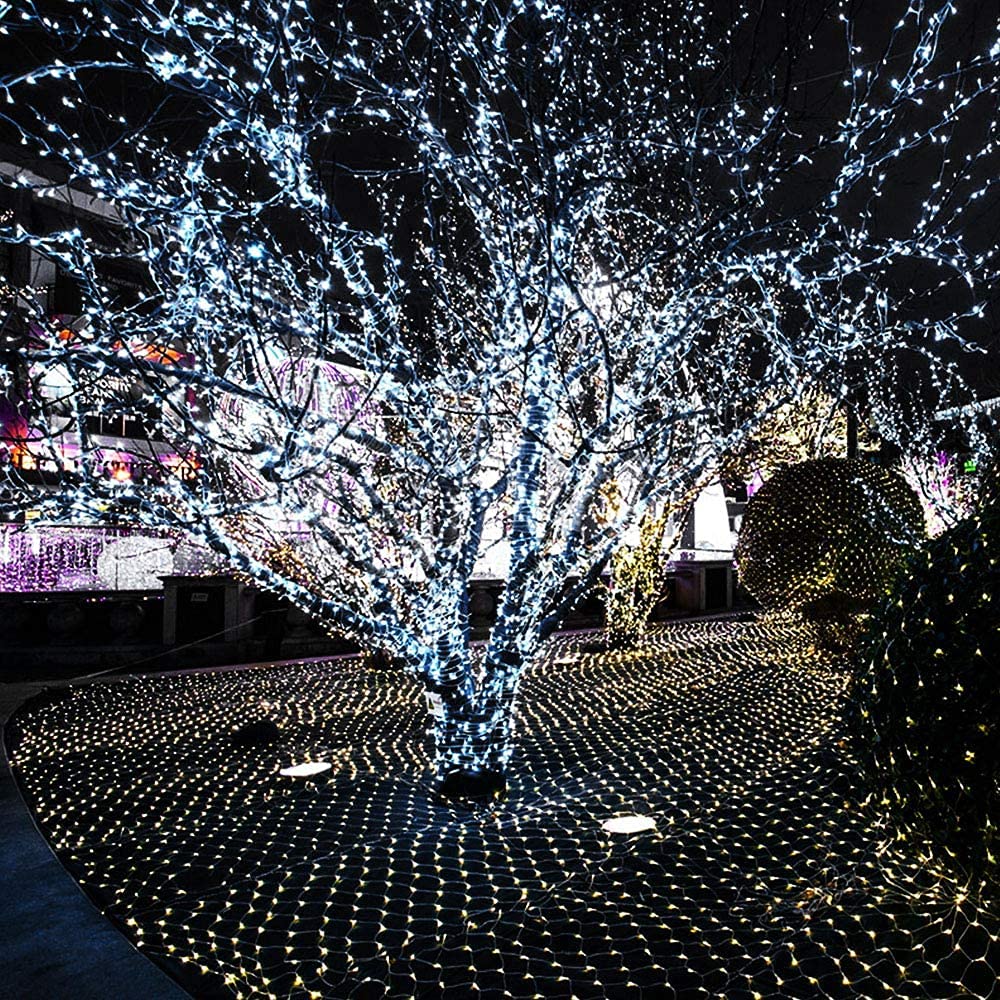 BLOOMWIN Guirlande Lumineuse Noël 100m 500LEDs IP44 Blanc Froid | Lumière Décoration Extérieure et Intérieure，8 Modes，Fête， Sapin de Noël, Maison ，Chambre ，Jardin ，Terrasse