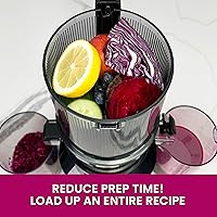 Vista 4 de Omega Cold Press Juicer – Slow Masticating Hands Free Juicer Machine for Vegetables and Fruits with Wide Mouth Hopper for Whole Recipe Batch