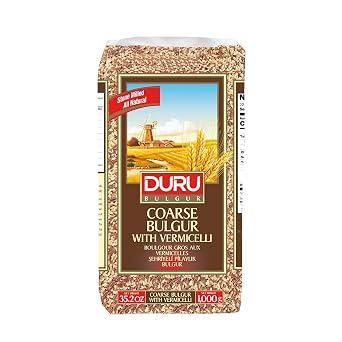 Duru Coarse Bulgur With Vermicelli, 35.2oz 1000g, Wheat Berries, 100% Natural and Certificated, High Fiber and Protein, Non-GMO, Great for Vegan Recipes, Better than Rice