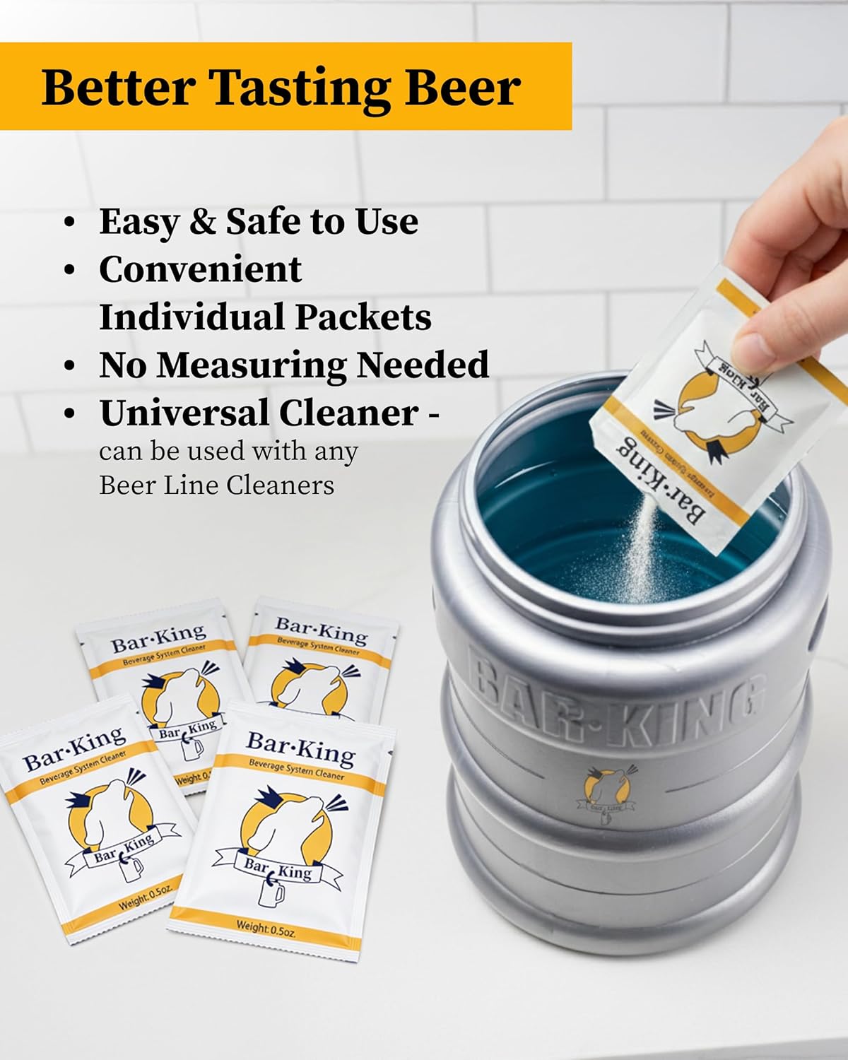 Bar-King Beer Line Cleaner - 32 Individual Cleaning Packets