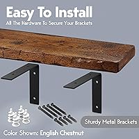 Vista 3 de Rustic Floating Shelves Reclaimed Wood Floating Shelves Farmhouse Shelves Oak Floating Shelf