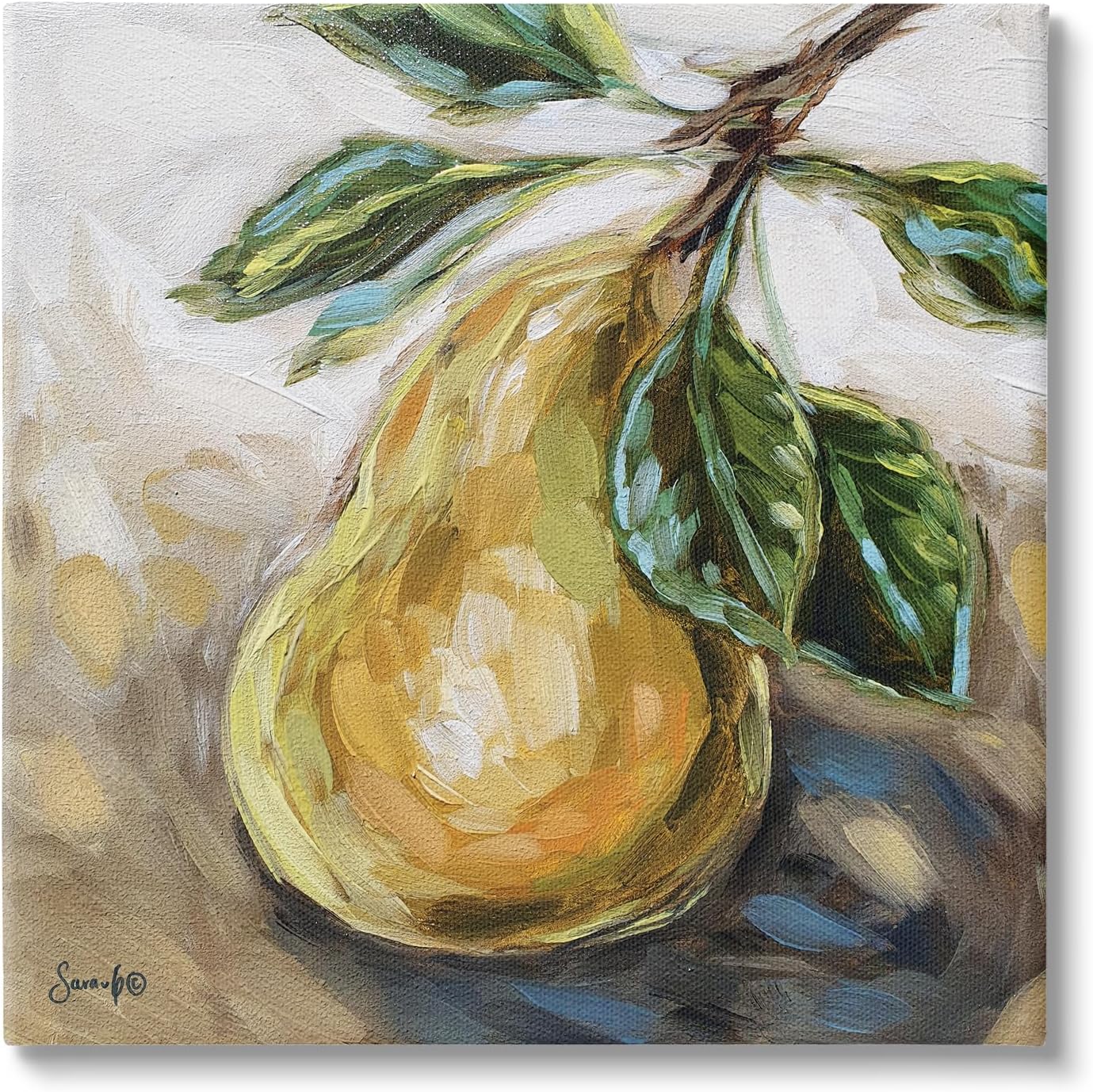 Stupell Industries Pear Still Life Painting Canvas Wall Art by Sara G. Designs