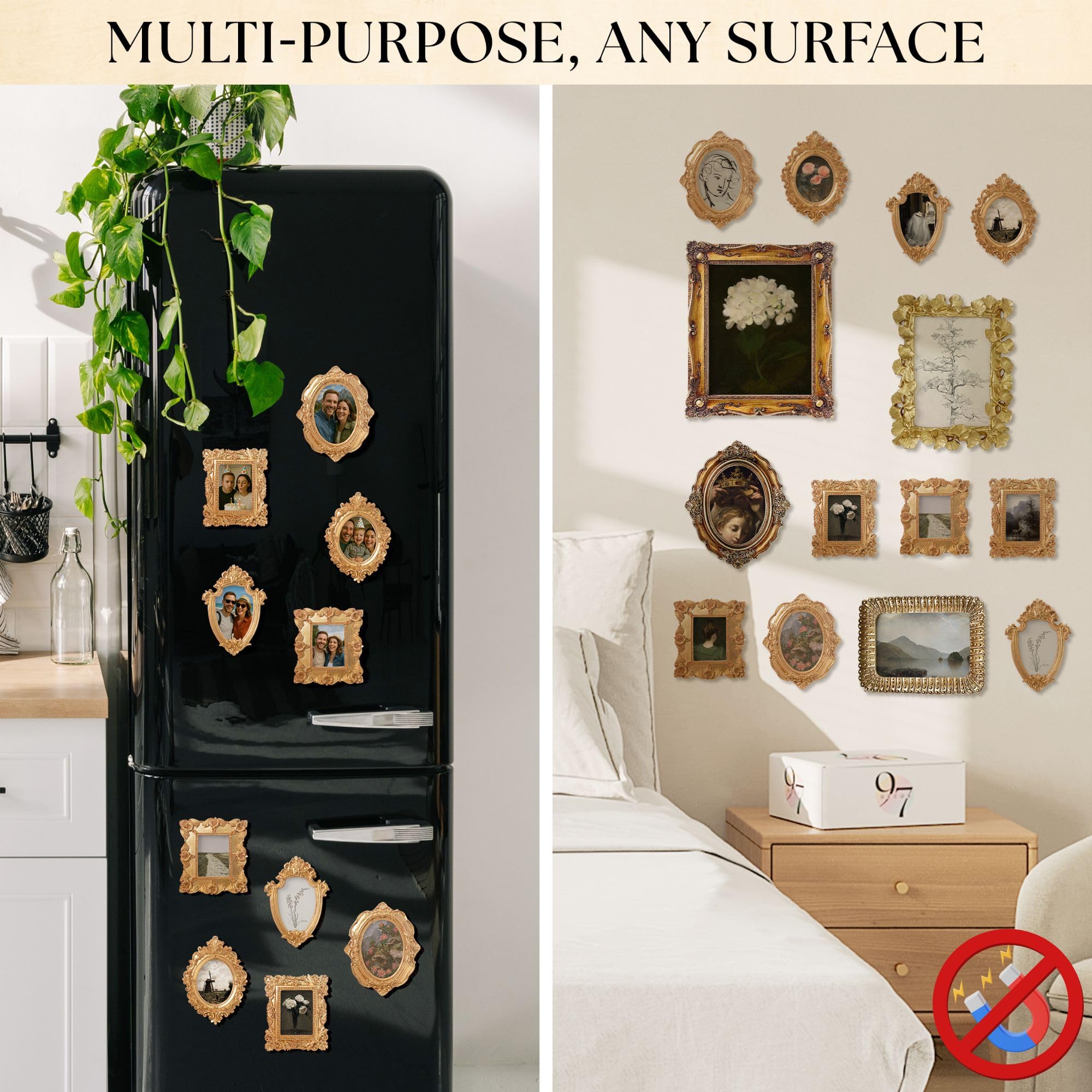 Amazon.com - 97 Decor Small Gold Picture Frames Set (No Standing