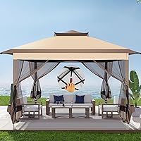 Vista 24 de COBIZI Toldo desplegable de 12x12 para patio en oferta con mosquitero, carpas para patio en oferta, tienda de campaña al aire libre con bolsa