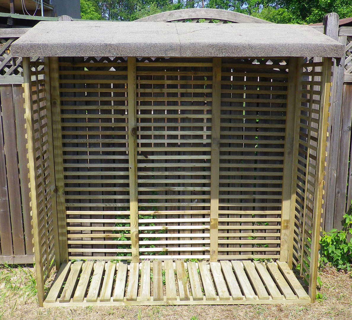 Gartenpirat Holzunterstand für Kaminholz aussen mit Rückwand – Kaminholzregal für 1,8 m³ Holz – 188 x 183 x 69 cm