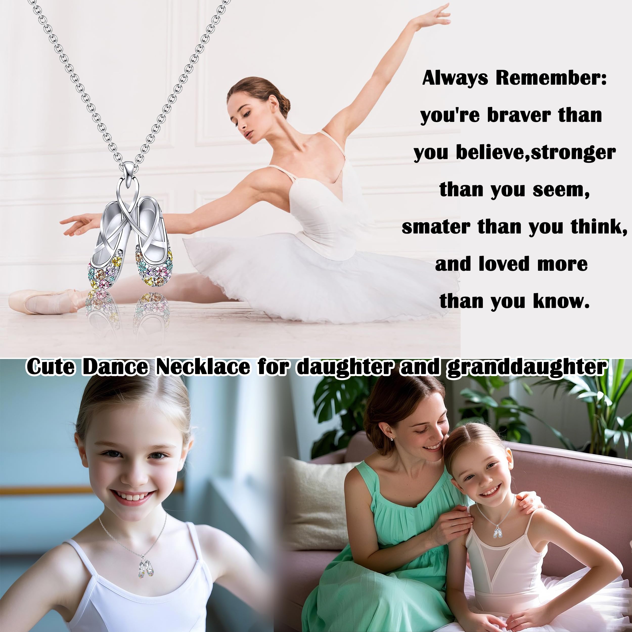 Dance Recital Gifts for Girls, Ballerina Necklace Jewelry, Ballet Gifts for Girls, Ballet Dancer Gifts, Dance Lovers Gifts for Young Girls Recital Dance Team Daughter Granddaughter Niece