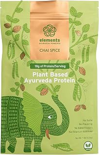 Elements Plant Based Vegan Protein Powder - Meal Replacement Shake Made from Pure Organic Yellow Peas with Chai Spice - Keto, Dairy Free, Soy Free, Paleo, and Non-GMO - 1lb Pack - 14 Servings