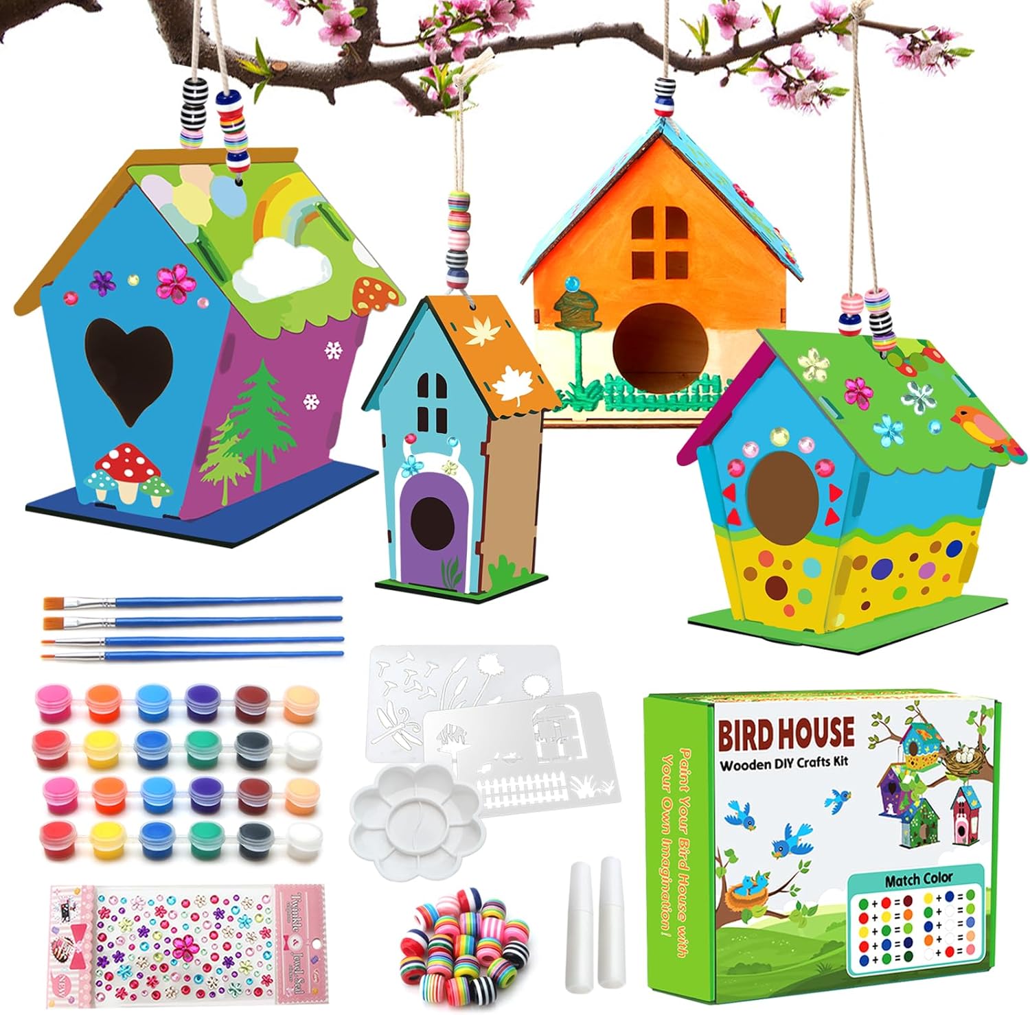 YoHold 4 Pack Bird House Crafts for Kids Ages 58 812, DIY Birdhouse