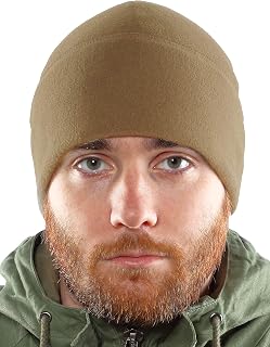Fleece Winter Warm Watch Cap - Mens Outdoor Cold Weather Skull Beanie Hat Black