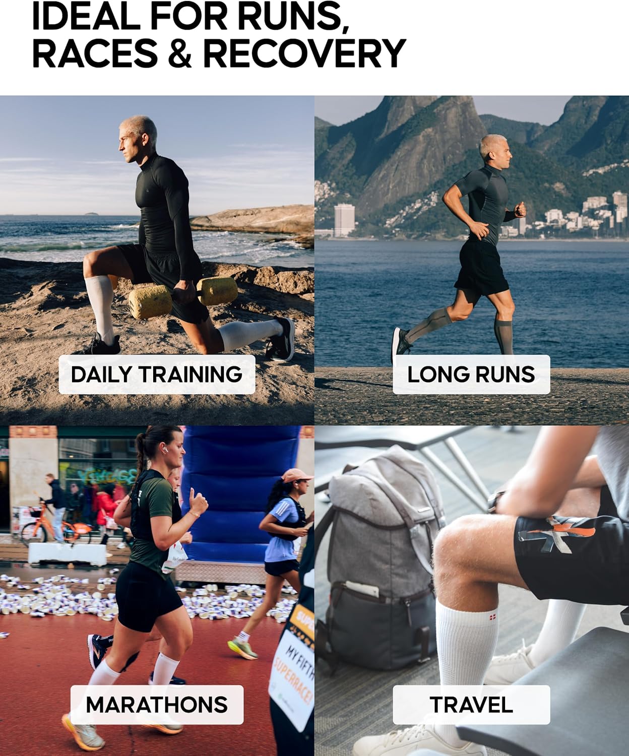 DANISH ENDURANCE 21-26 mmHg Compression Socks | Graduated Support & Faster Recovery | Running & Travel | Unisex 1 & 2 Pack - Image 4