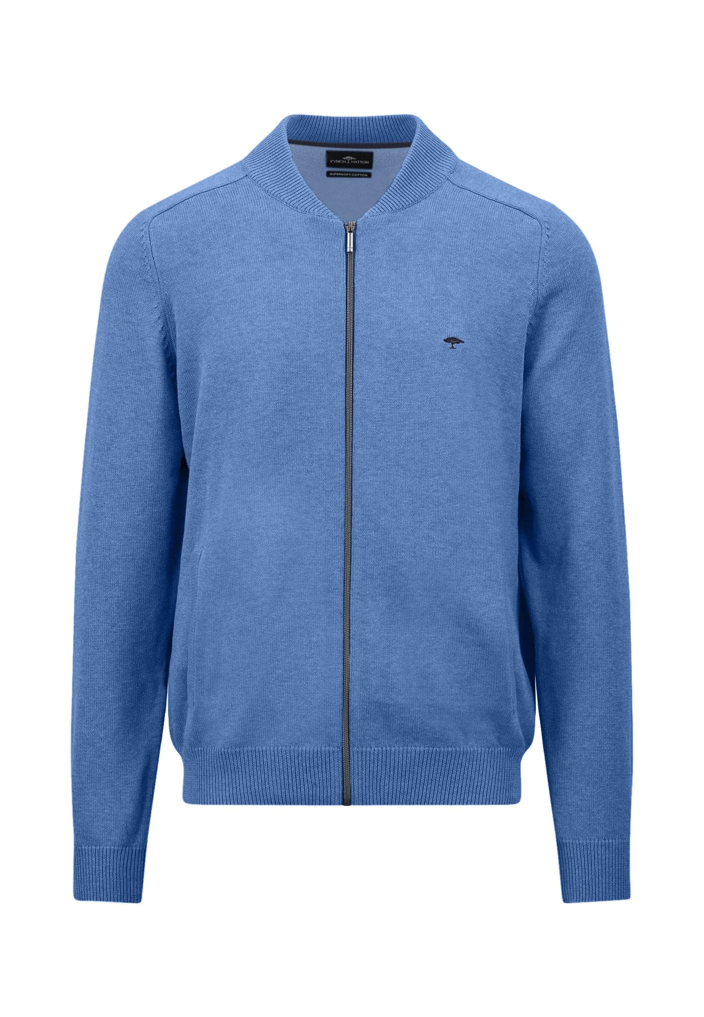 FYNCH-HATTON Strickjacke aus Baumwolle mit Reißverschluss und Stehkragen