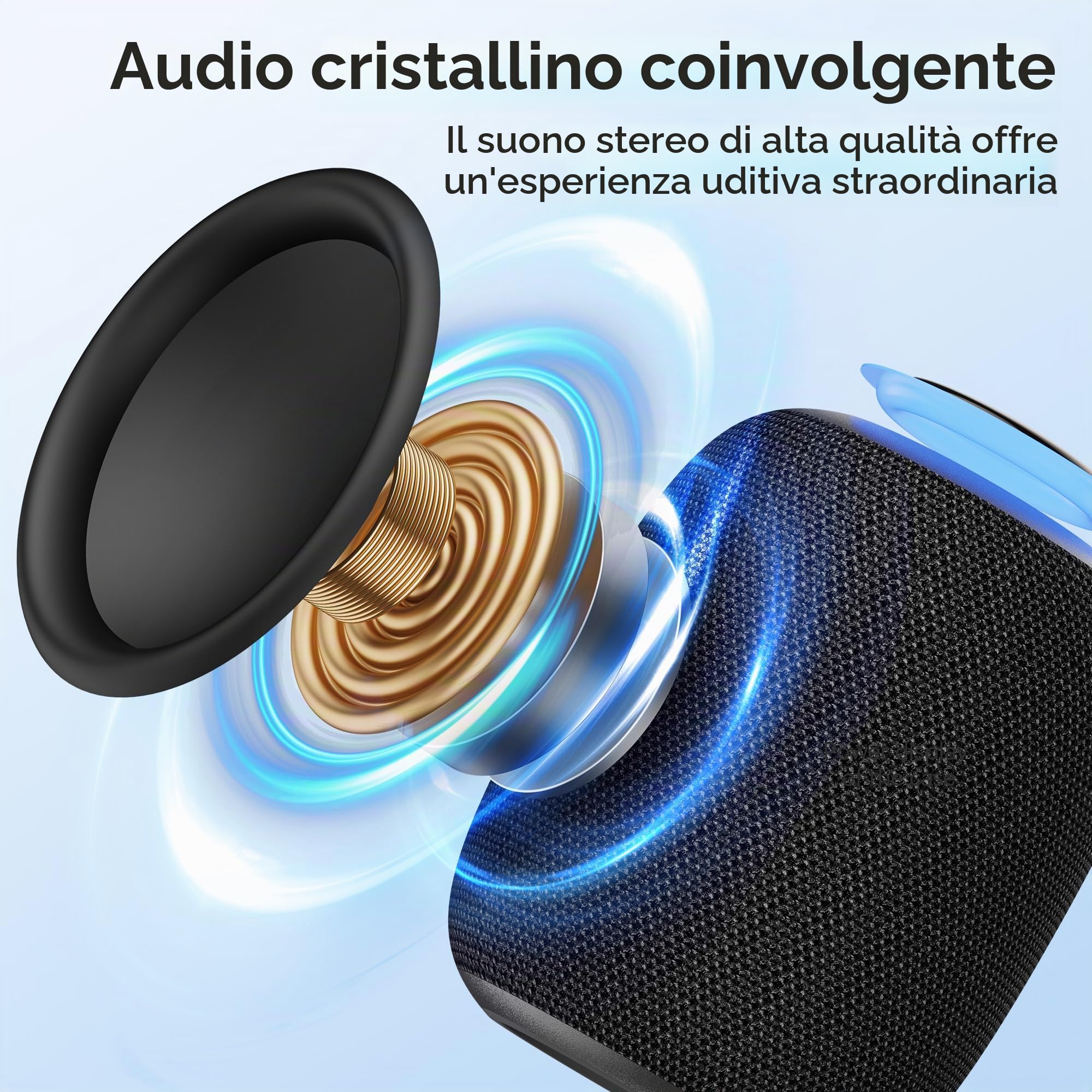 oraolo Cassa Bluetooth Portatile Altoparlante Doccia | 15W Impermeabile Bluetooth 5.4 Extra Bassi Attivi Chiamata Vivavoce per Casa Esterno Doccia