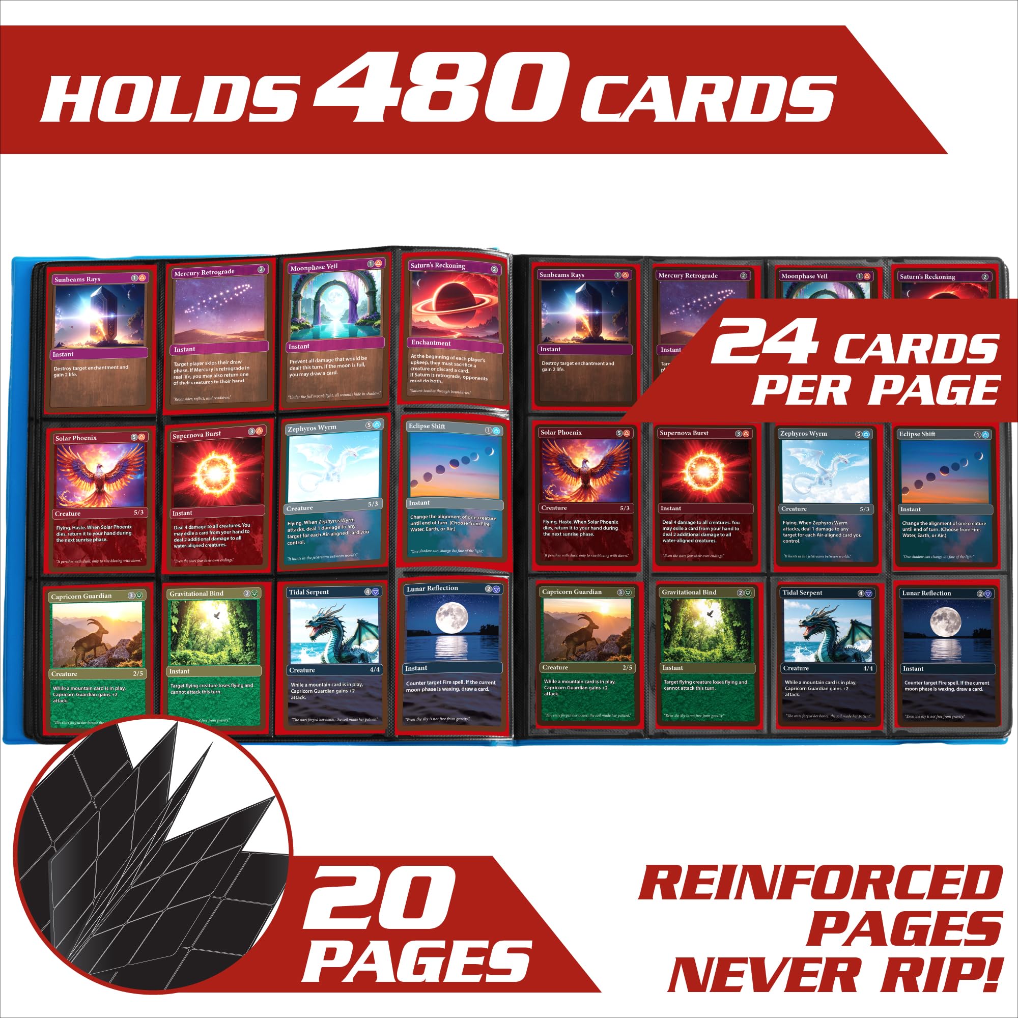Amazon.com: Monster XL Blue Zodiac 12 Pocket Trading Card Album