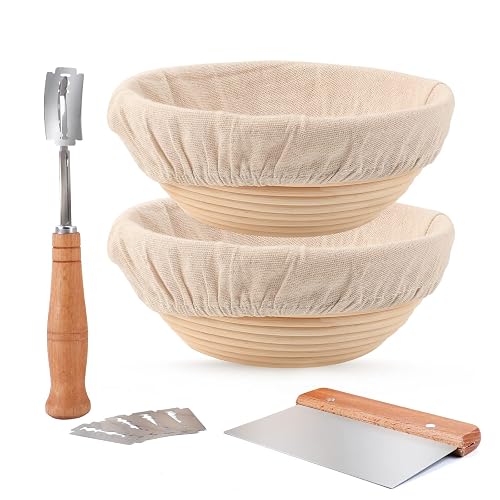 DOYOLLA Proofing Baskets for Sourdough Bread Making 8.5 inch Set of 2