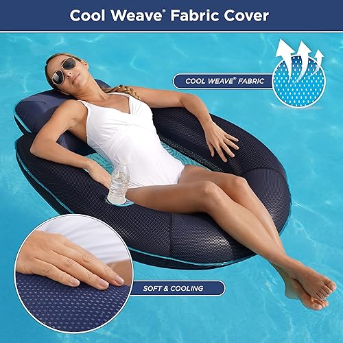 Miniatura 5 de Nuevo Aqua Easy Comfort - Silla de piscina flotante y salón con portavasos - Blue Fern