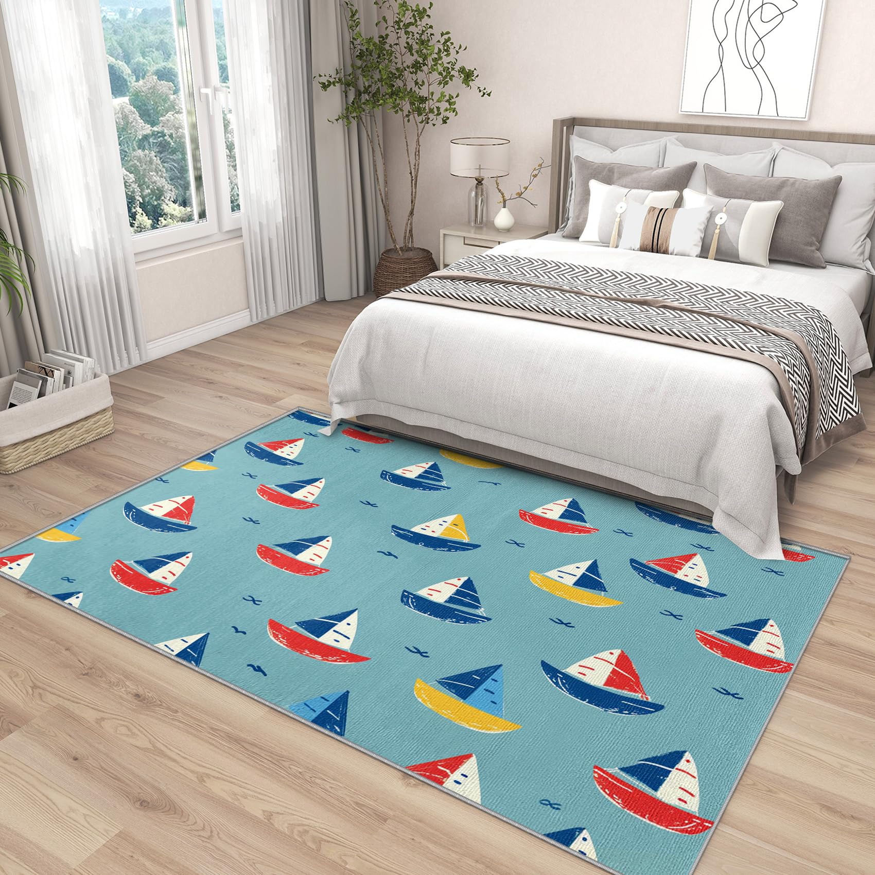Amazon.com: Yoozitrees 6x9 Rug, Sailboat Rug, Nautical Colorful