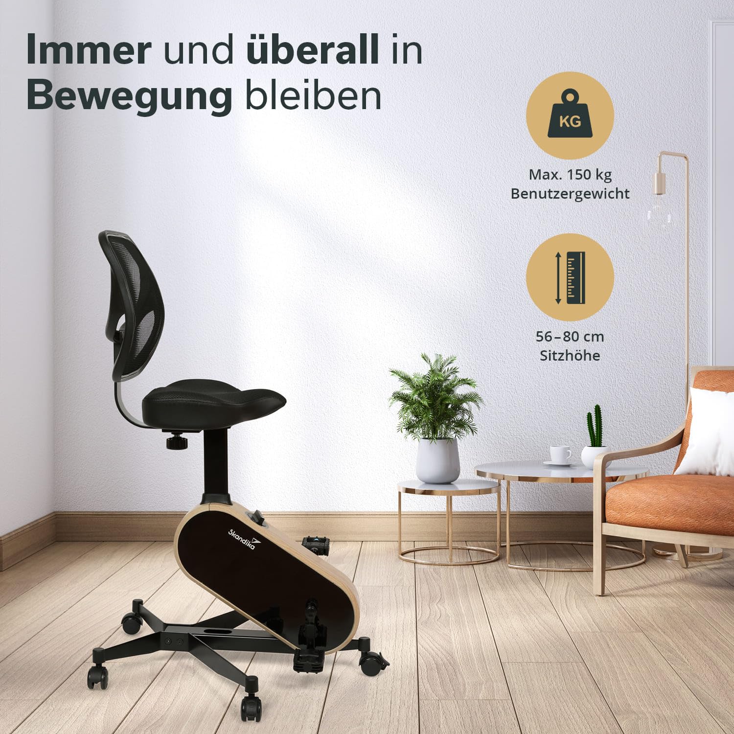 Skandika Pedaltrainer Liten Arm- und Beintrainer Mini Heimtrainer Minitrainer für zu Hause, Büro und Schreibtisch | LCD Trainingscomputer, 8 Stufen, Magnetbremse | 110kg Benutzergewicht