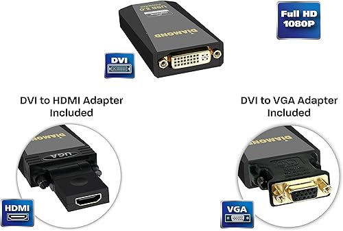 Miniatura 10 de Diamond Multimedia Adaptador de gráficos de video USBUSB-CTB3 a VGADVIHDMI hasta 1920x10801600x1200. Windows 11,10, 8.1, 8, 7, XP, MAC OS y Android
