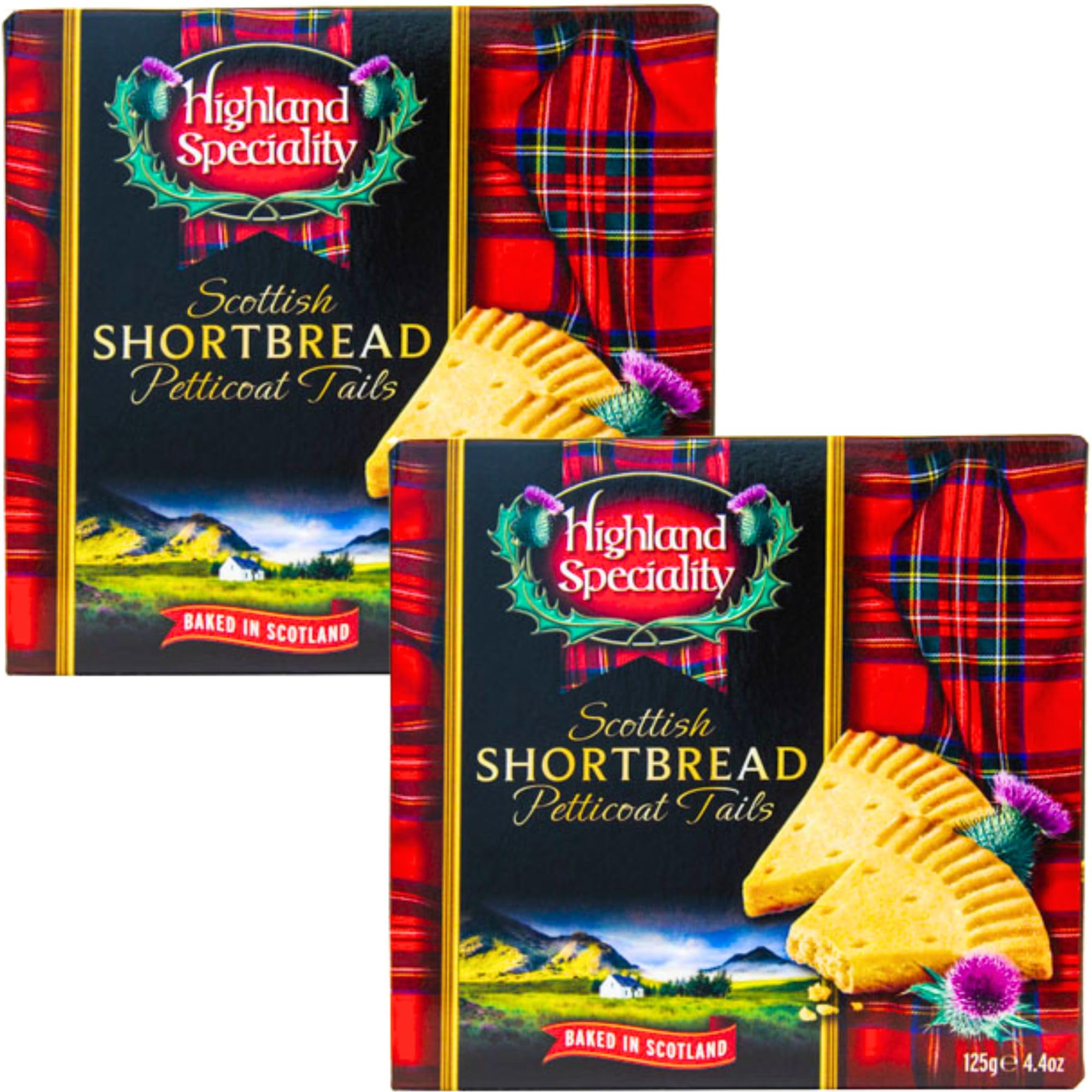 Shortbread biscuits Treat Bundle Consisting Scottish Shortbread Petticoat Tails Biscuits 125g (2 Pack) – Festive Christmas Treat Snack