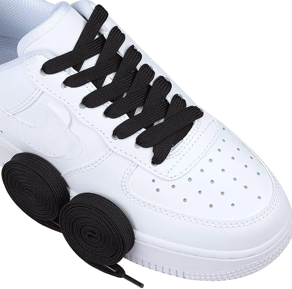 Olukssck - 2 Pares de Cordones Planos, Cordones duraderos de Repuesto de 10 mm de Calidad para Zapatos de Deporte, Zapatos de Ciudad - 2