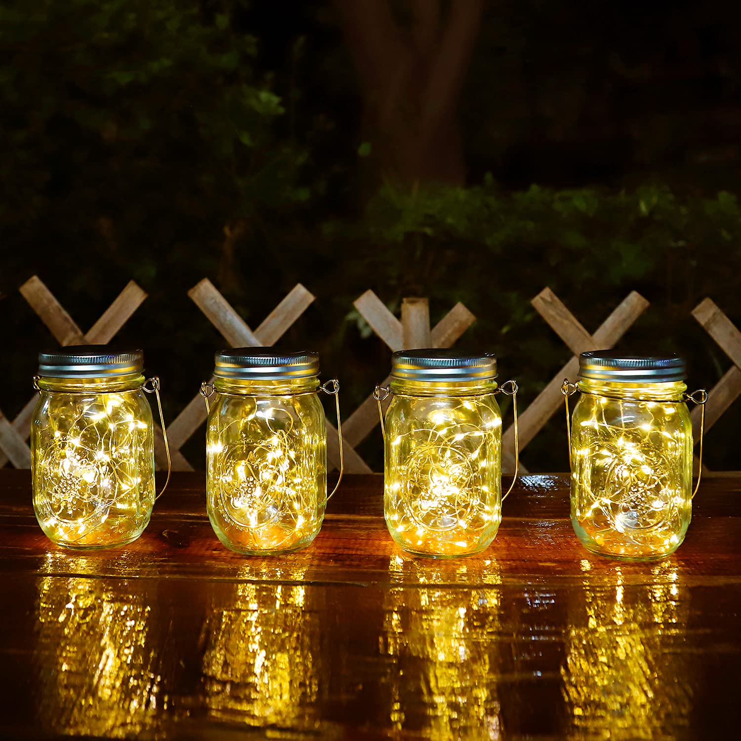 Solarlampen für Außen – 6 Stück Solar Mason Jar Licht 30Led Solar Laternen Solarlampen für Garten IP56 Wasserdichte Solarlaterne Dekoration für Auße Laterne Hochzeit Balkon Wand Tisch Baum
