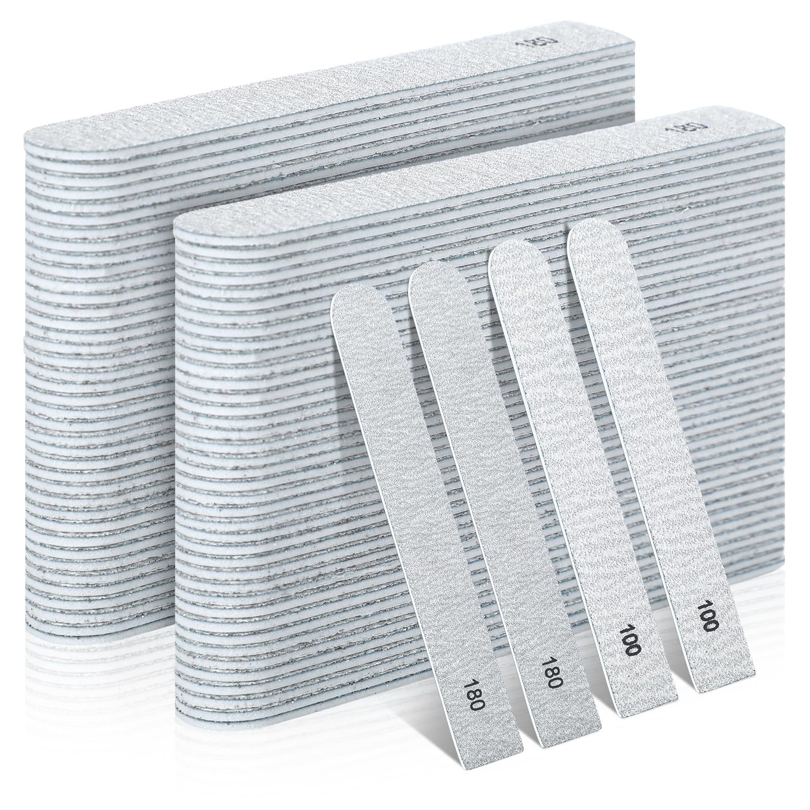 200 Pcs Nail File 100/180 Grits Disposable Refill Emery Boards