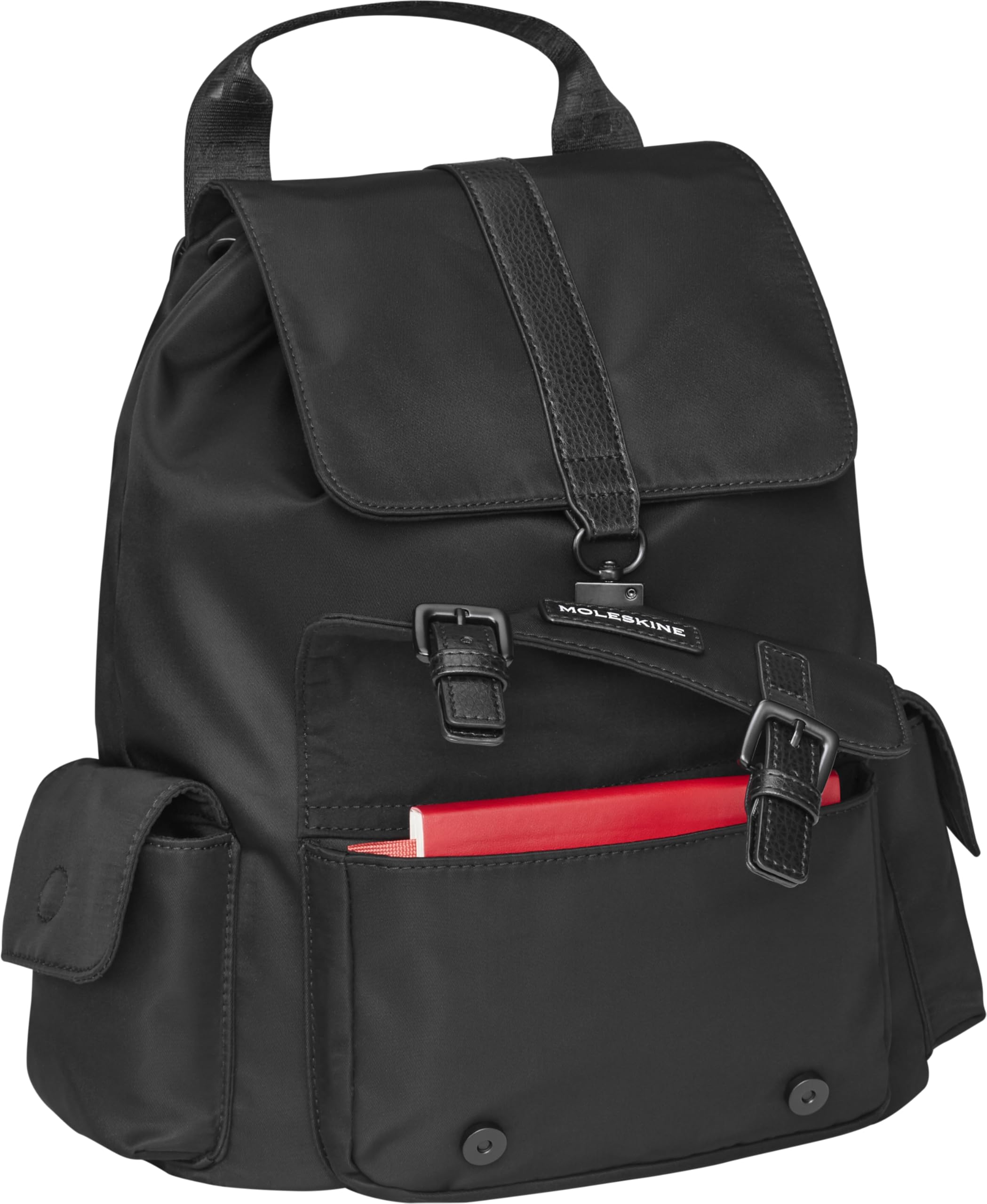 Moleskine Rucksack Klein Kollektion The Legendary, Rucksack Für Arbeit Und Universität Mit Gepolsterte Laptoptasche Aus 100% Recyceltem Material Maße 33 x 32 x 12 cm, Schwarz | Kompakter Rucksack mit organisierten Fächern, gepolstertem Laptop-Stauraum und