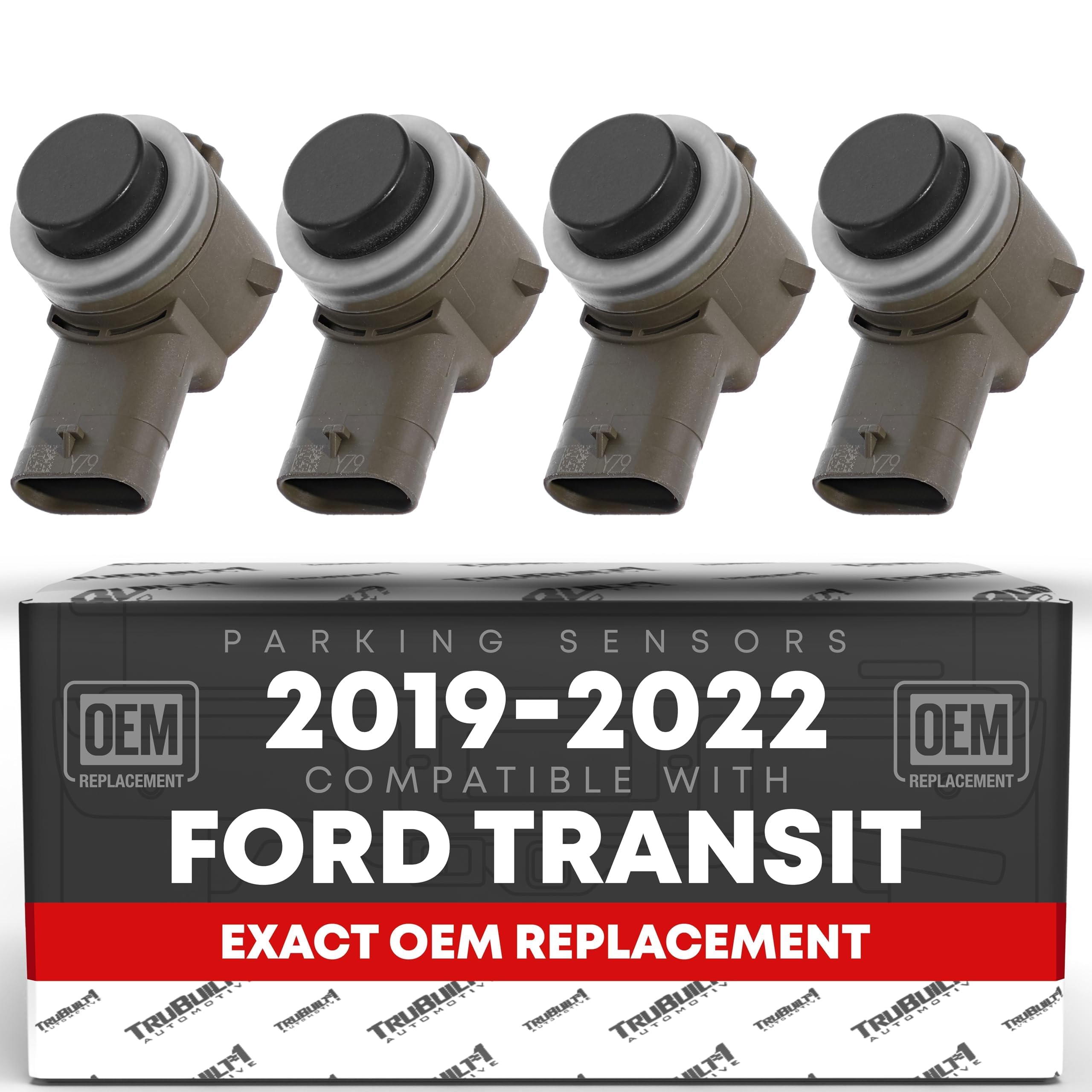 Car Parking Sensors - 4 Pieces - Compatible with 2019-2022 Ford Transit - Front or Rear Bumper Parking Aid Sensor, Backup Reverse Parking Assist Kit -