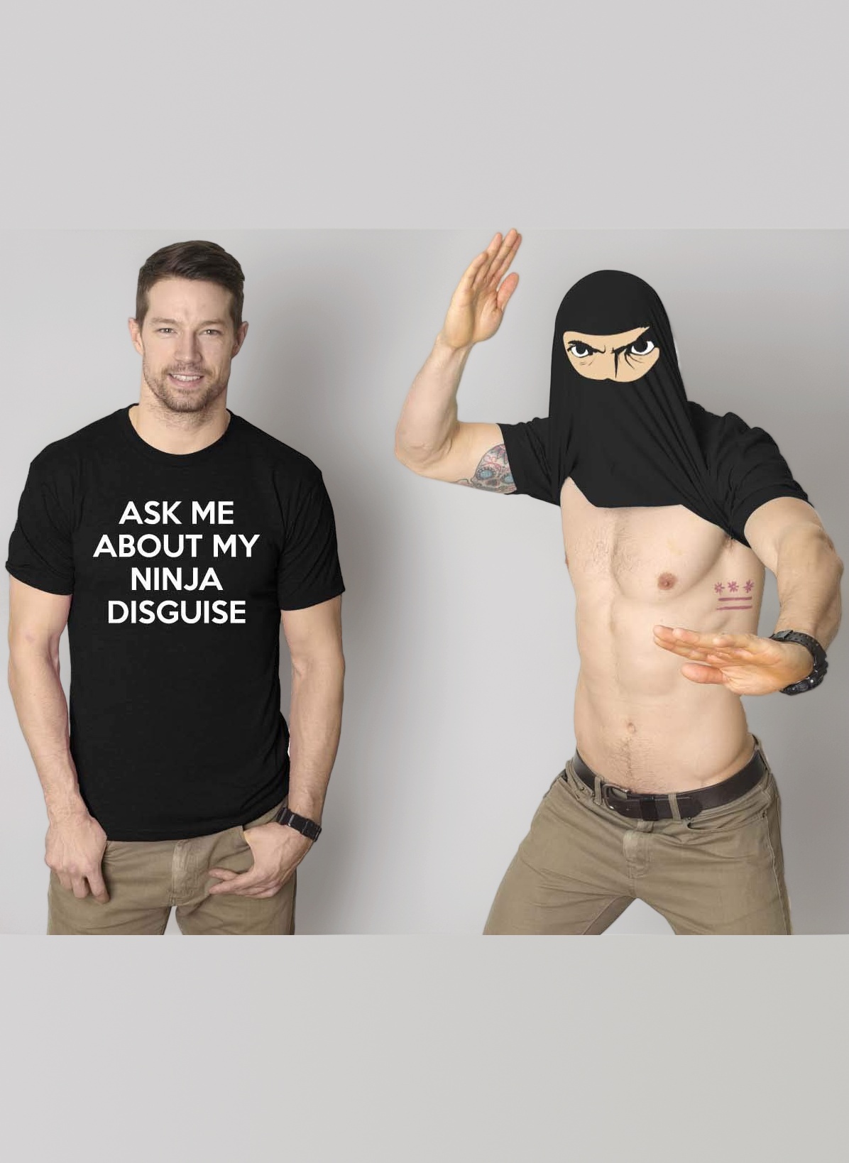 Crazy Dog T-Shirts Men's 99ninjaface T-Shirt