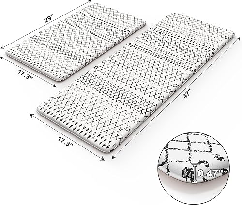 Vista 291 de KIMODE - Juego de 2 tapetes de cocina bohemios, antifatiga, antideslizantes, impermeables, ergonómicos, acolchados, cómodos, para lavandería, Caqui