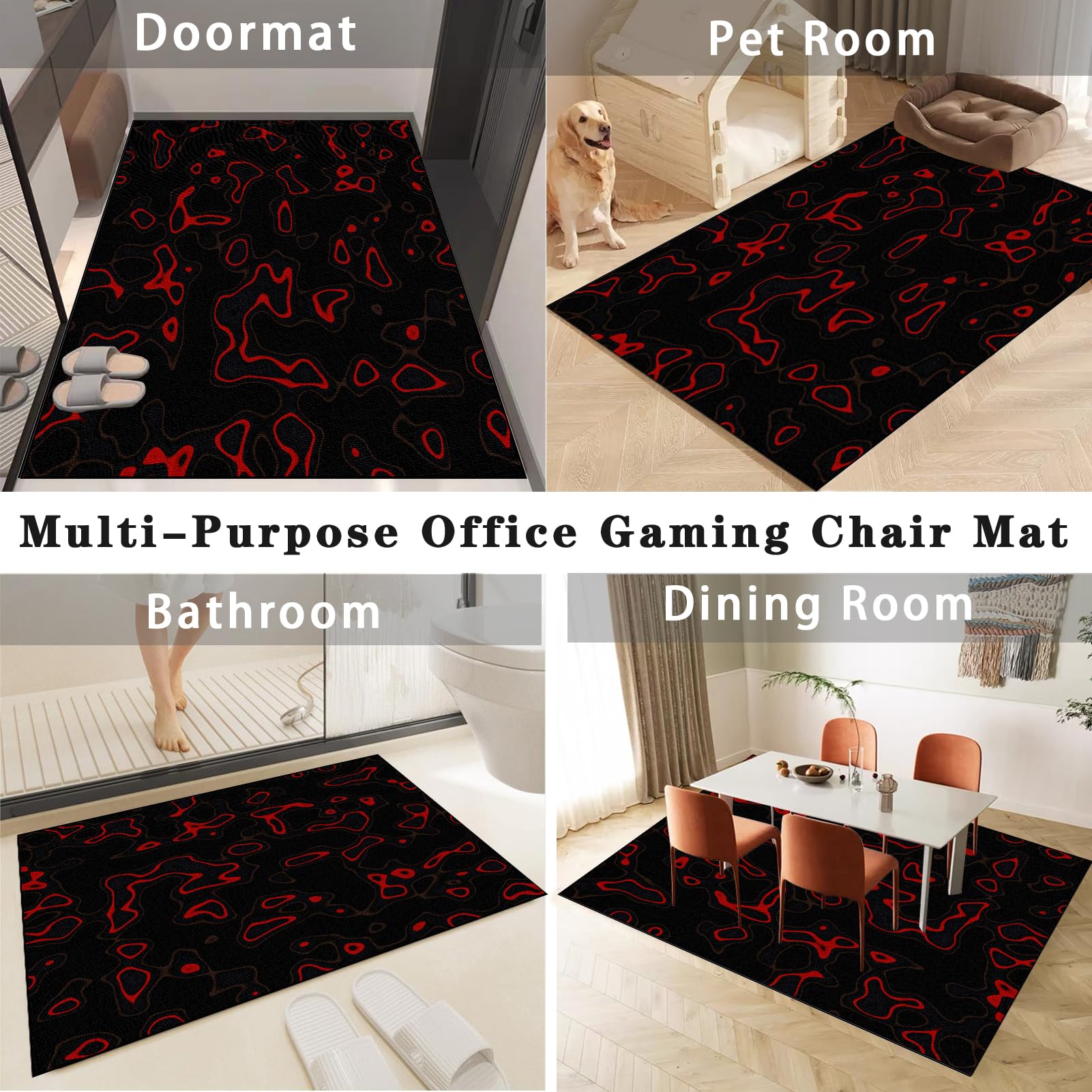 130 x 150 cm Tapis de Chaise Gaming, Tapis Protège-Sol pour Chaise, Tapis Chaise de Bureau, Tapis de Sol Bureau Tissu, Tapis de Protection pour Sols Durs, Tapis de Sol pour Bureau Plancher de Bois