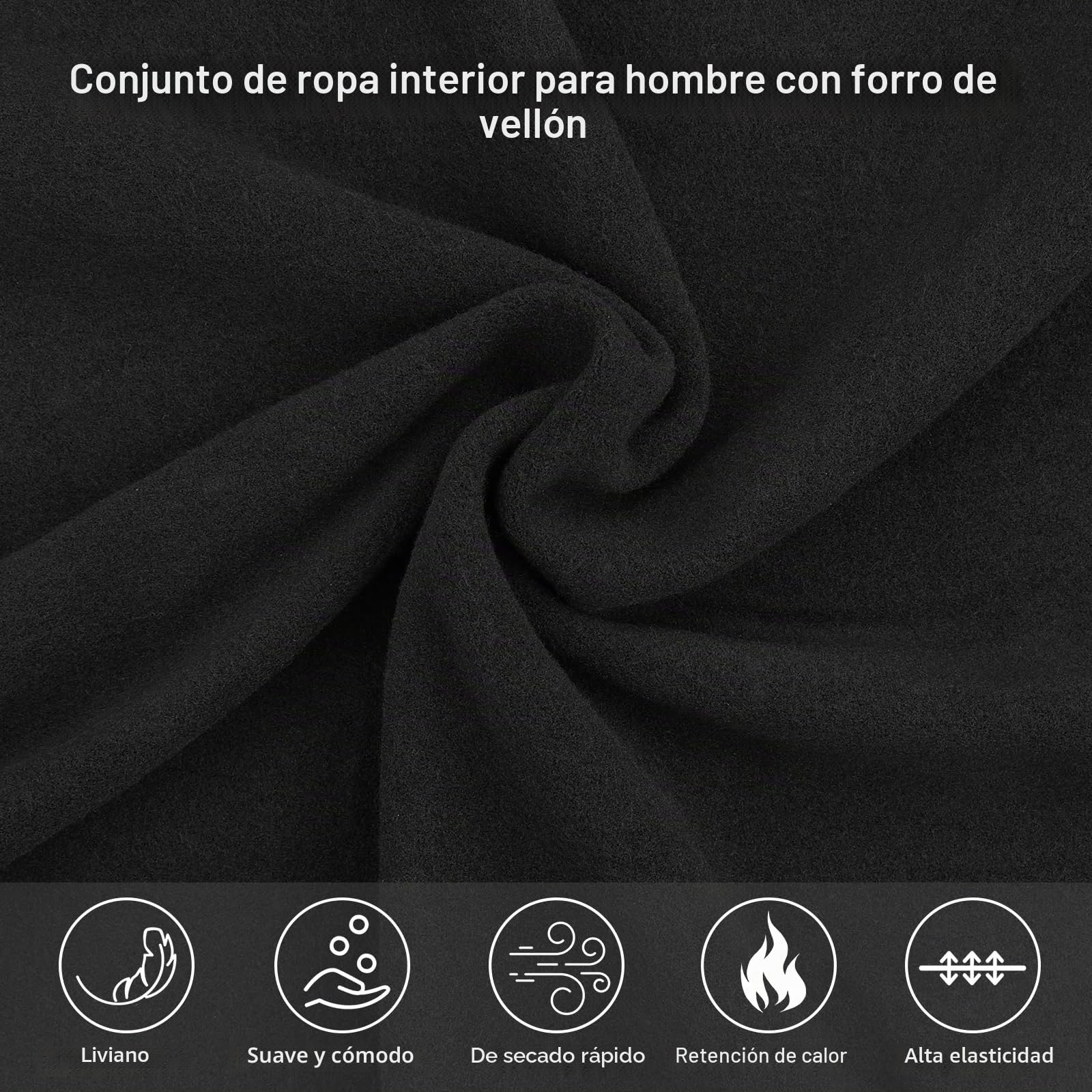 Ropa Termica Hombre Frio Conjunto Interior Termico Transpirable Camiseta Manga Larga y Pantalon Invierno para Esqui Moto Trekking
