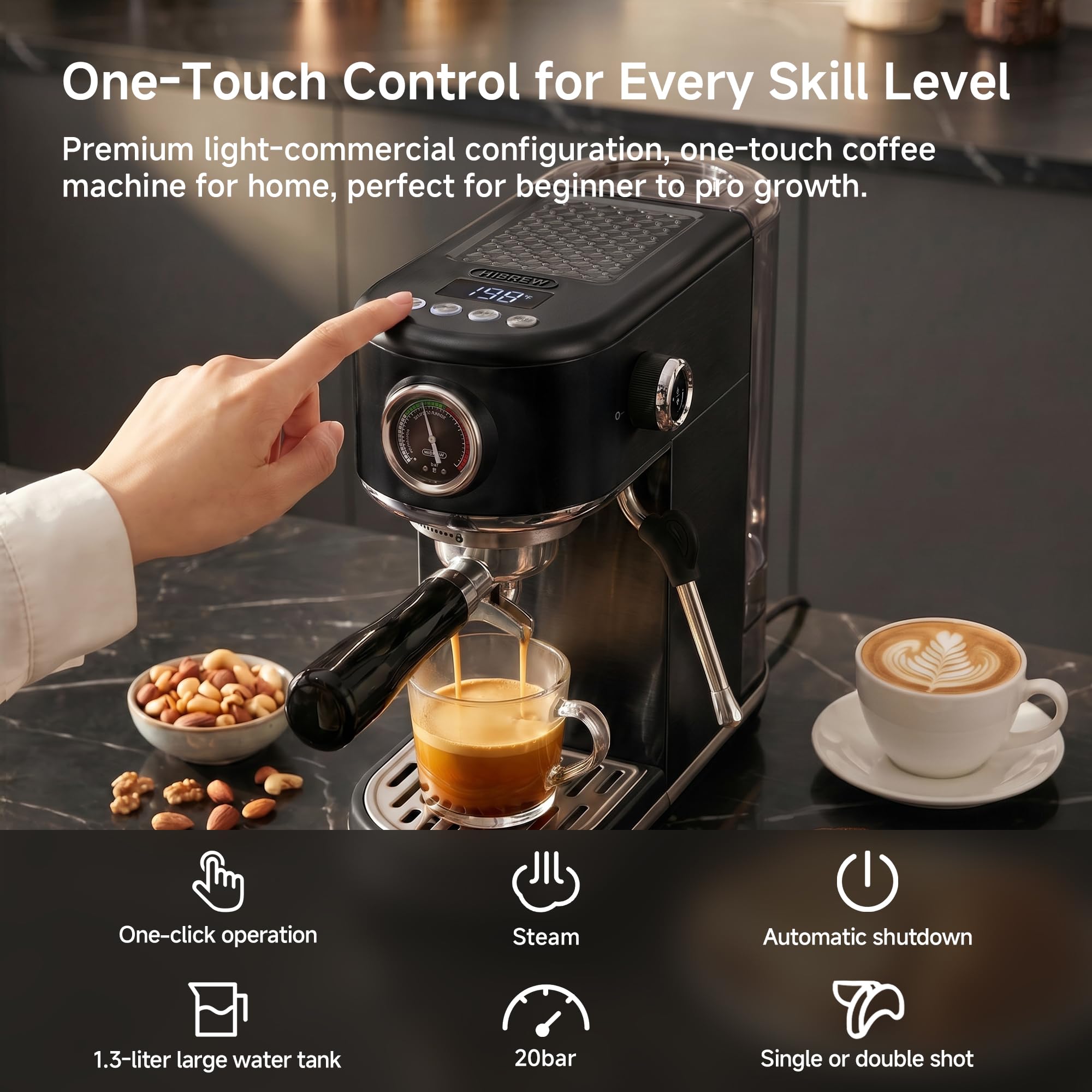 Amazon.com: HIBREW H10B Programmable Espresso Machine with LED