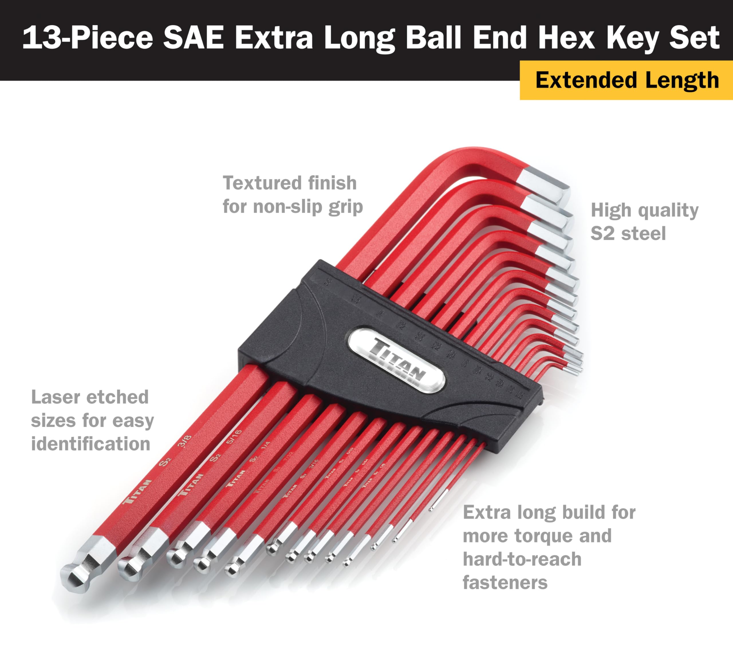 Snapklik.com : 12764 22-Piece SAE And Metric Hex Key Set