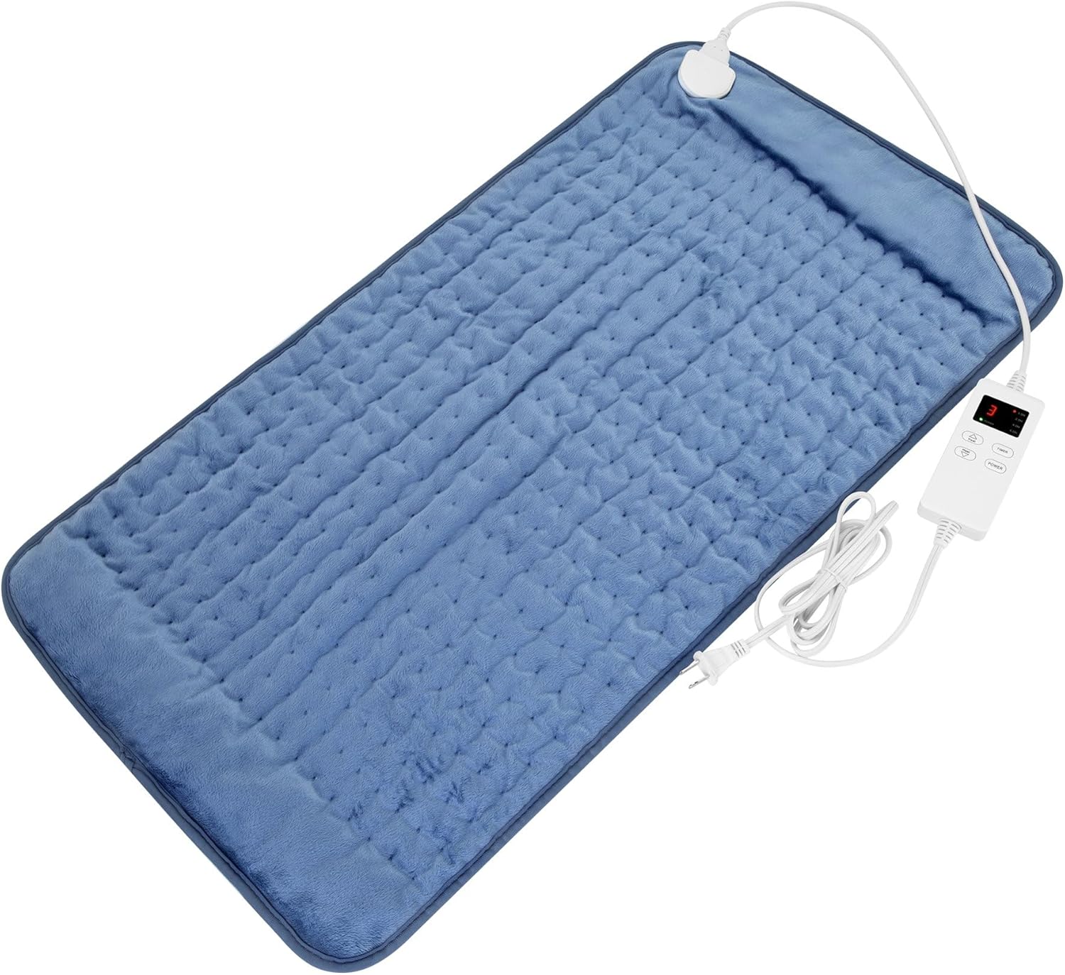 Heating Pad for Back Pain Relief, Heating Pads for Cramps with Auto Shut Off Large, 6 Heat Settings Electric Heat Pad for Neck and Shoulder, Moist Heat Option, Super Soft, Electric Blue