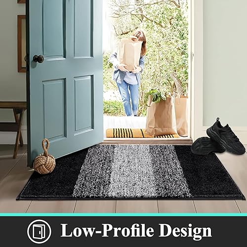 Miniatura 158 de Vaukki Tapete para puerta de entrada, antideslizante, absorbente, atrapador de lodo, tapete para el interior, tapete lavable para puerta de entrada