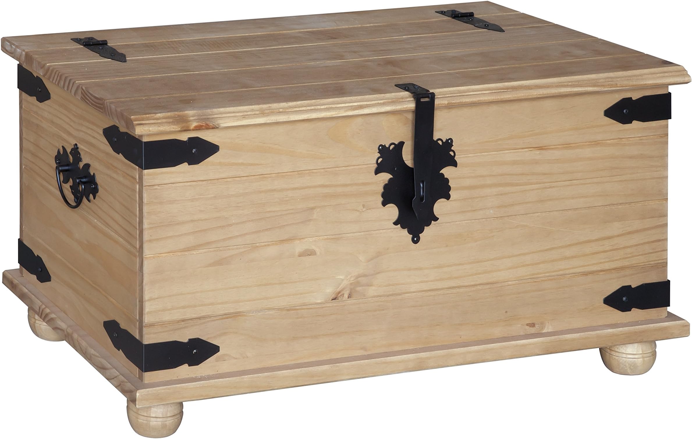 vidaXL Vintage Large Wooden Treasure Chest Mocha Brown Pirate Storage