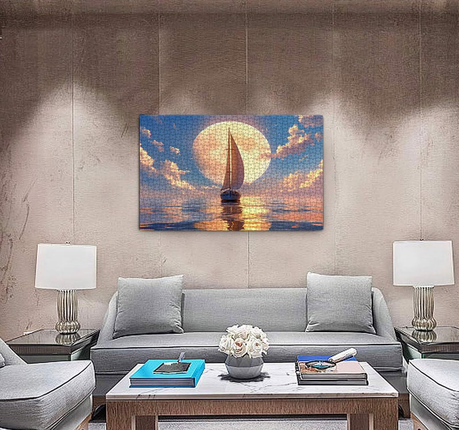 Puzzle 6000 sztuk, Księżyc Świeca Puzzle Dorosłych Puzzle, Wyzwanie Dekoracja Puzzle Gra Rozrywka Edukacyjna Gra dla całej rodziny, na prezent Dekoracja R7KH-193