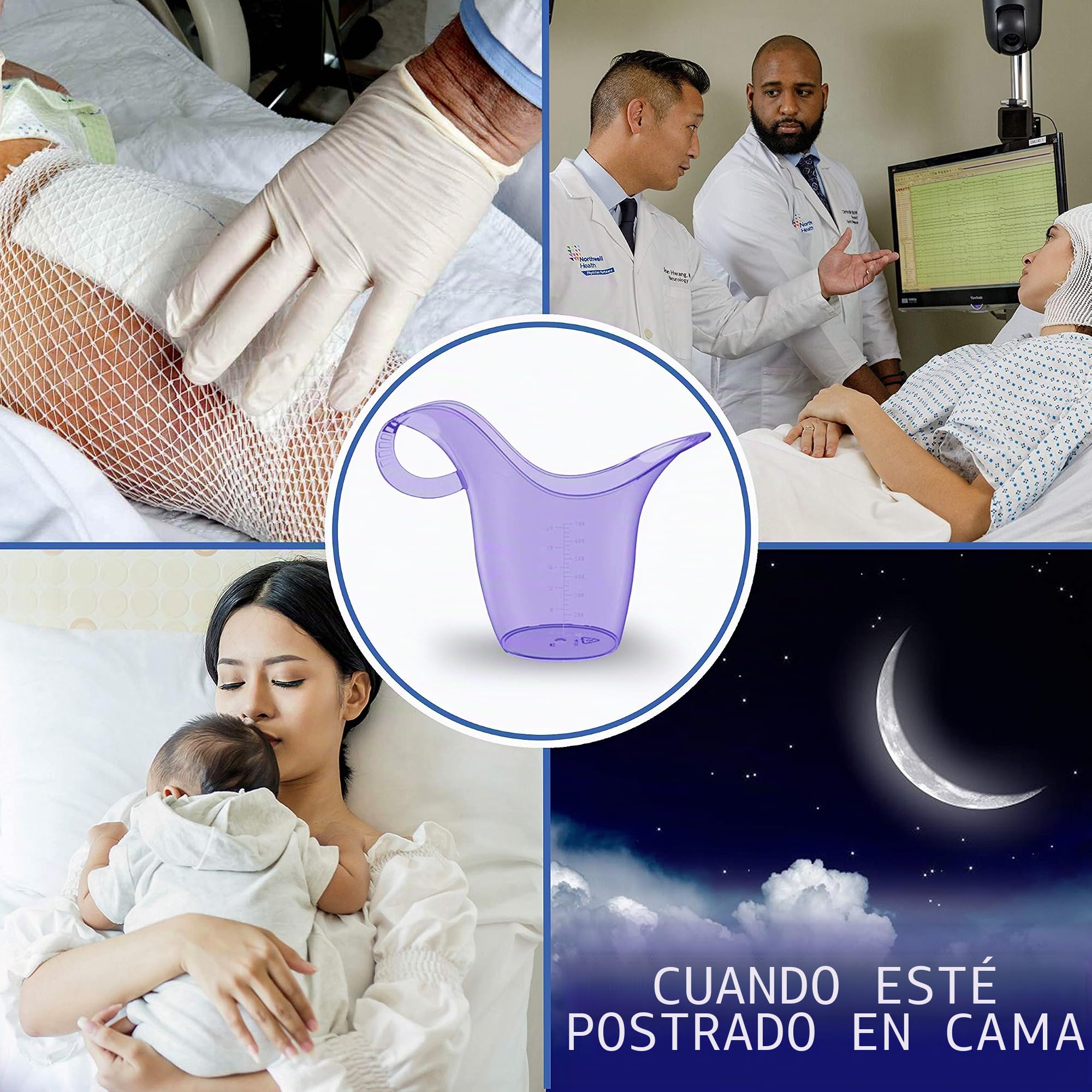 Orinal femenino, dispositivo de micción portátil para mujer, orina de pie, sin escuadrones, ideal durante las noches o postrado en cama, protección en viajes por carretera, camping, barco, senderismo,